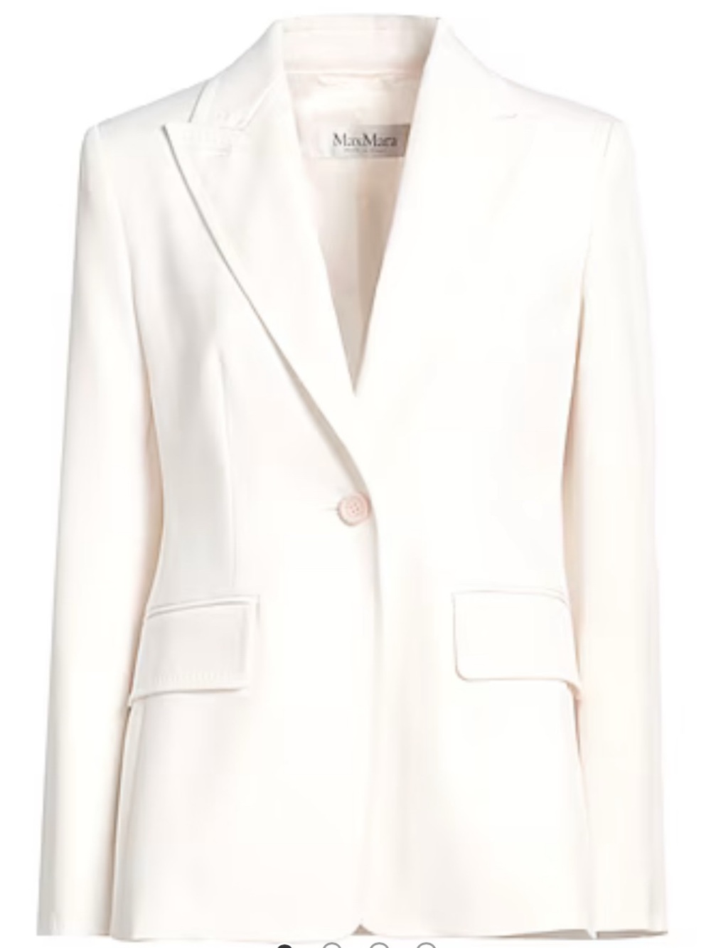 MaxMara Cream Single-Button Tailored Blazer Size 8